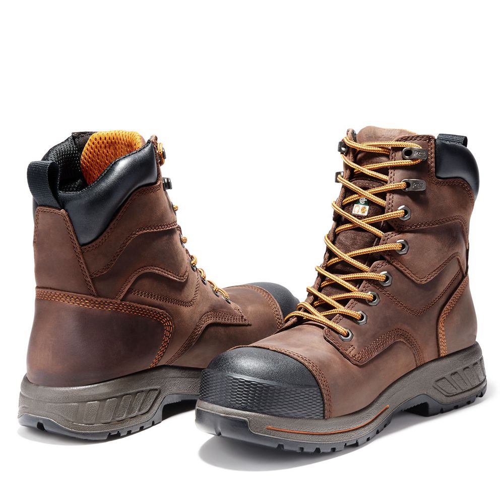 Botas de Trabajo Masculino - Timberland Pro® Endurance Hd 8\" Comp Toe - JBTDC9608 - Marrom/Pretas